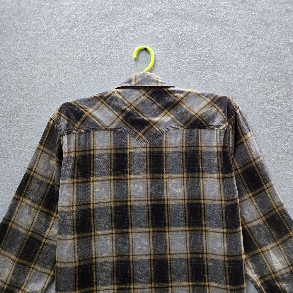 BKE Men Button Up Shirt XL Gray Plaid Flannel Vintage Grunge Long Sleeve - Picture 7 of 8